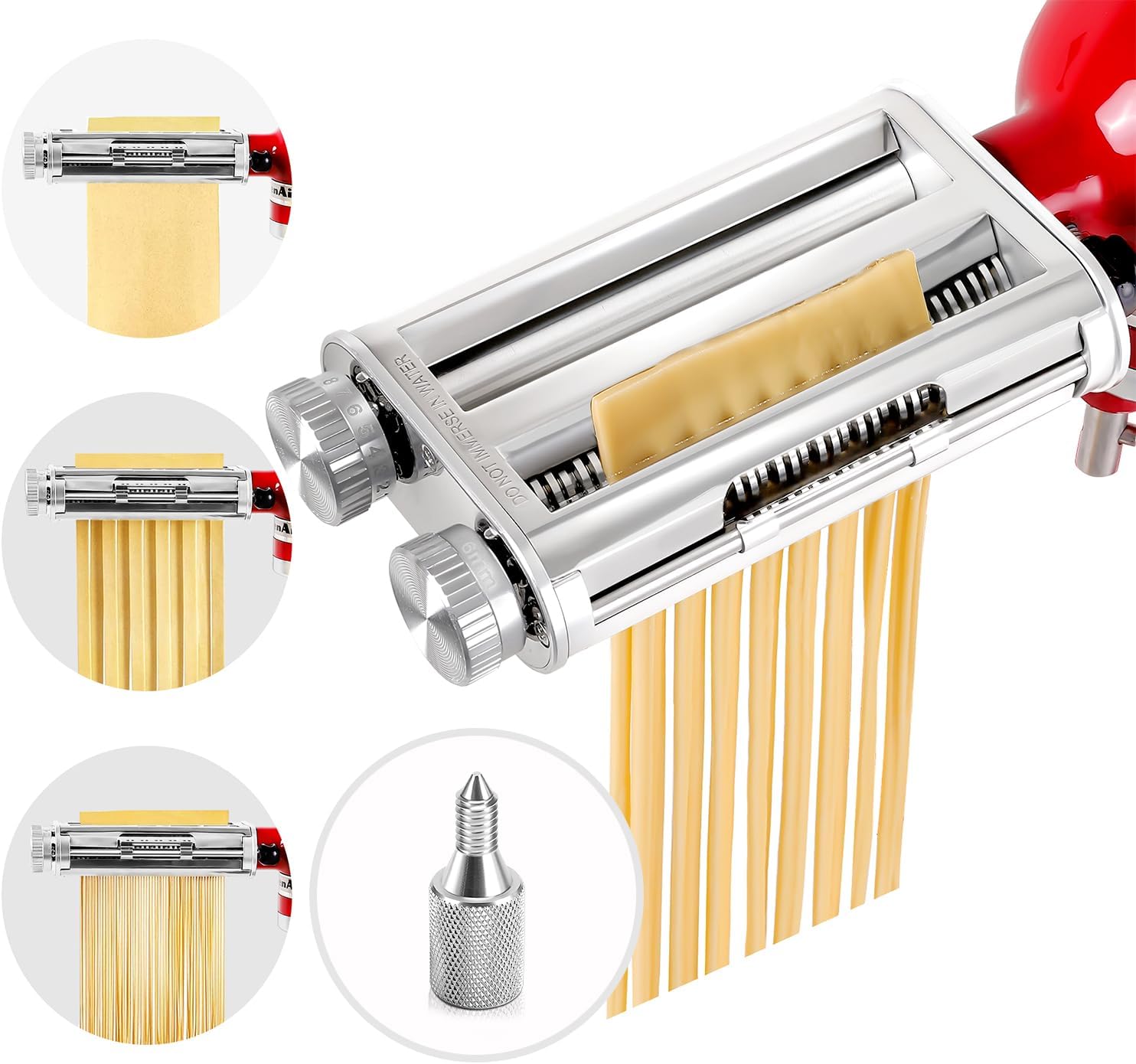Commercial Kitchen Juicer - อุปกรณ์เสริมเครื่องผสมอาหาร KitchenAid แบบ 3-in-1 สำหรับทำพาสต้า พร้อมใบมีดสำหรับสปาเก็ตตี้และเฟตตูชิน