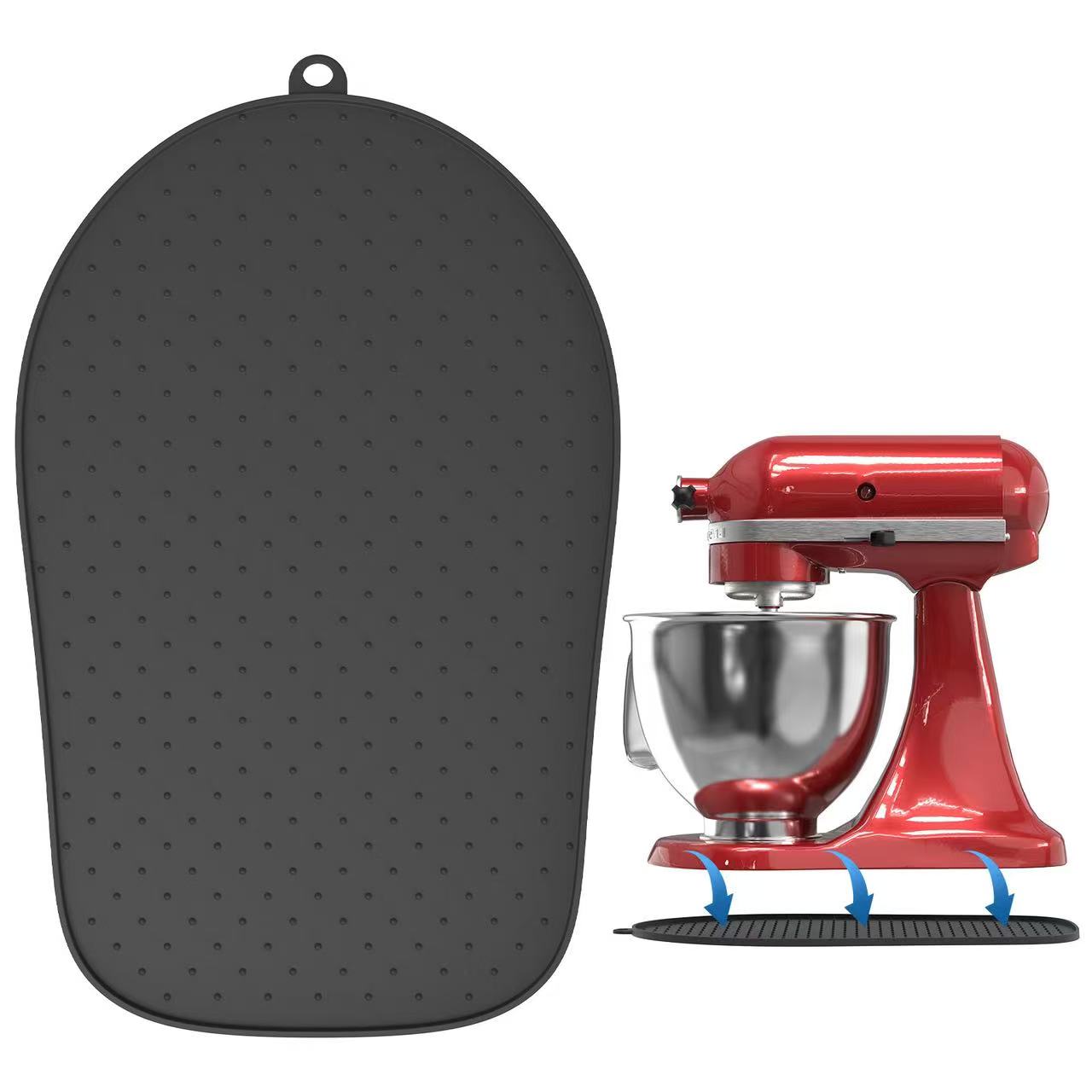 Commercial Kitchen Juicer - แผ่นรองซิลิโคนสำหรับเครื่องผสมอาหาร KitchenAid ทุกรุ่น ใช้งานได้กับทุกแบบ ป้องกันพื้นเคาน์เตอร์ ลื่นไหลง่าย