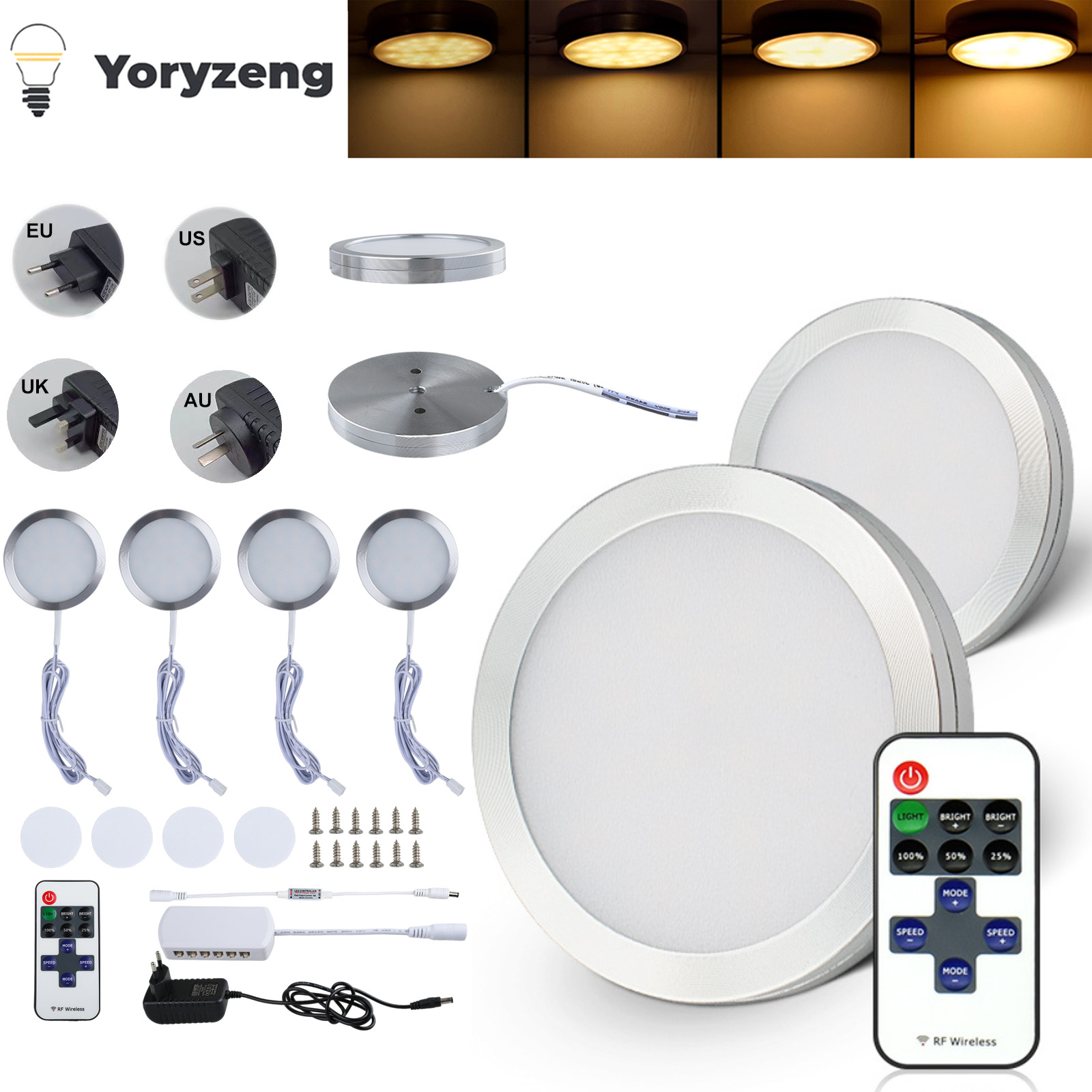 Commercial Kitchen Lighting - ภายใต้ตู้ LED ไฟกลางคืนจอแสดงผลตู้เสื้อผ้าโคมไฟรีโมทคอนโทรลสําหรับ Home KITCHEN ตู้โชว์ตู้เสื้อผ้าตู้ตกแต่ง
