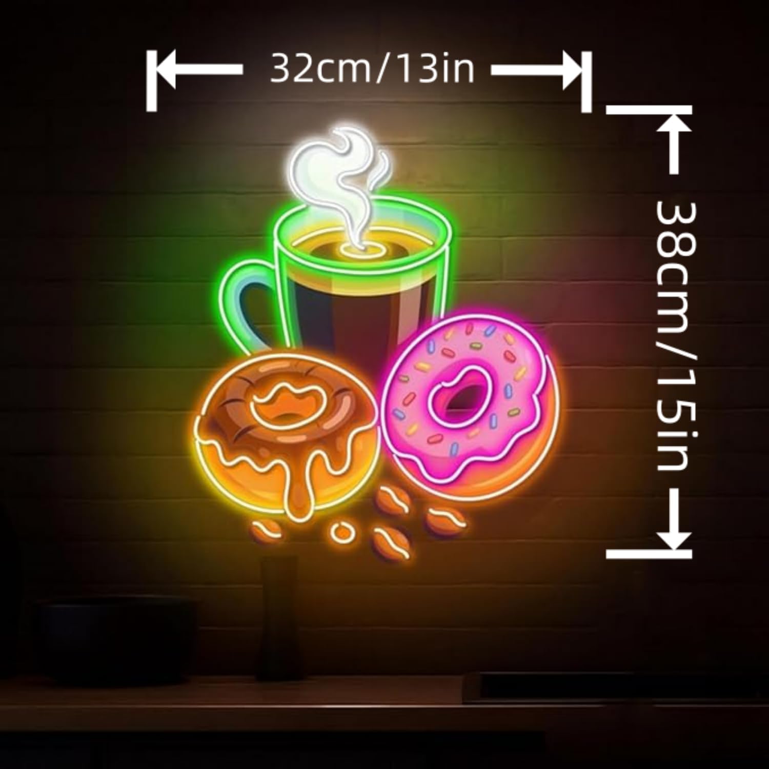 ป้ายไฟนีออนรูปโดนัท ใช้พลังงาน - Commercial Kitchen Walls บทวิจารณ์และราคา