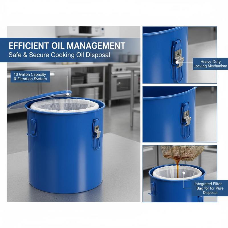 ภาชนะกำจัดน้ำมันเหล็กคาร์บอน 1 - Commercial Kitchen Oil Disposal บทวิจารณ์และราคา