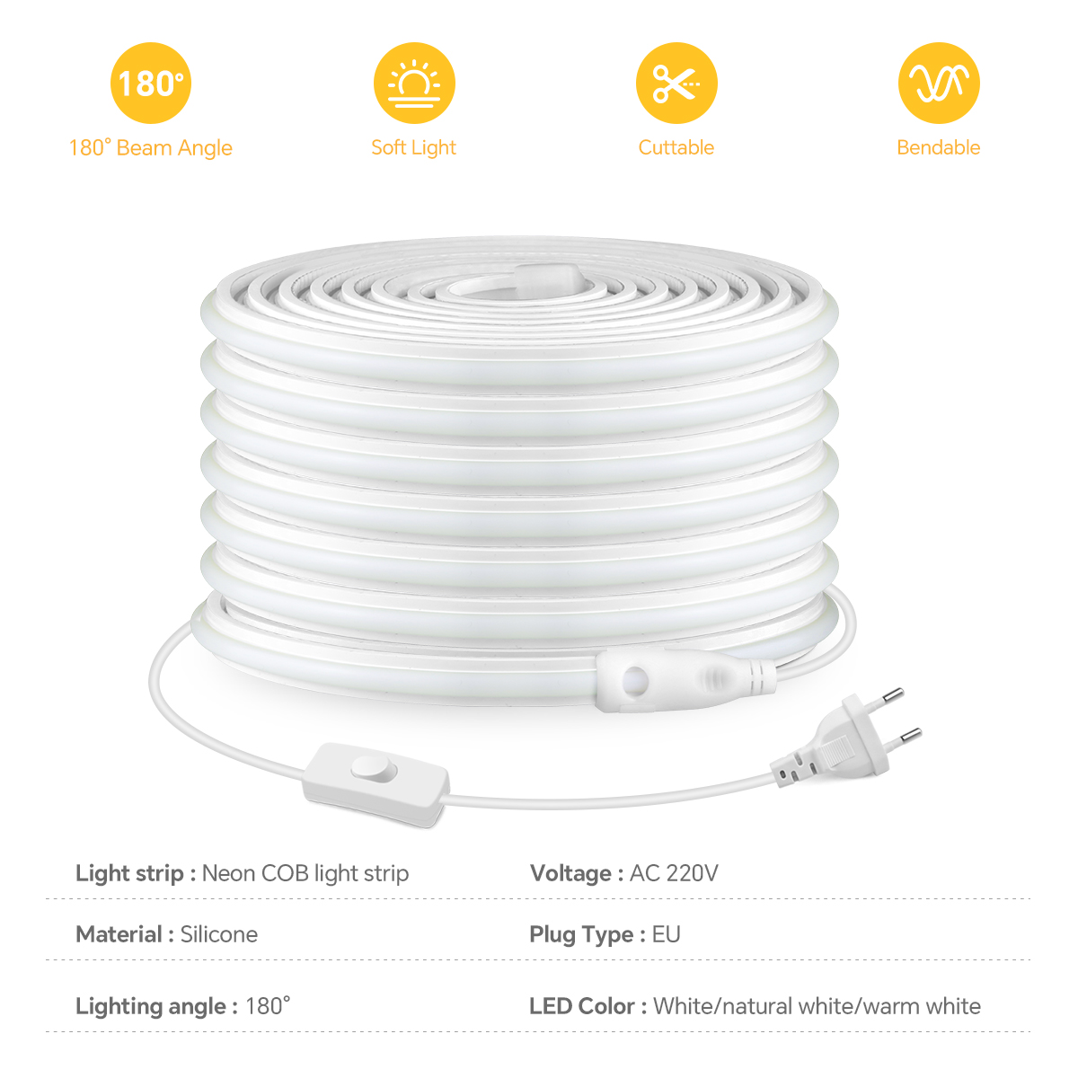 ไฟแถบ LED COB 220V ความหนาแน่น - Commercial Kitchen Lighting บทวิจารณ์และราคา