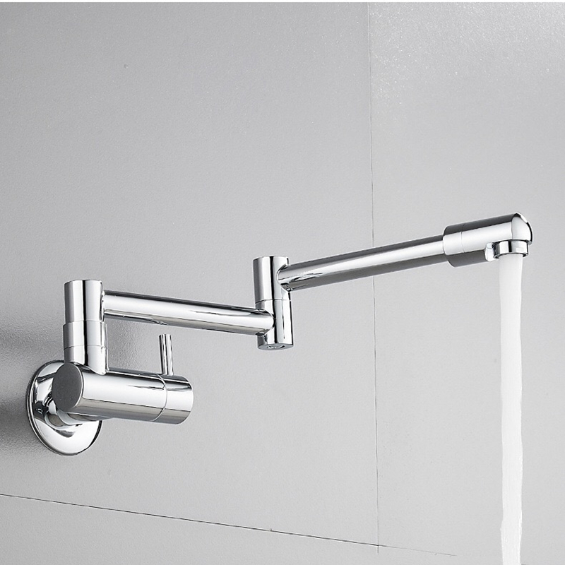 ก๊อกน้ำติดผนังสีเงินแบบพับได้  - Commercial Kitchen Walls บทวิจารณ์และราคา