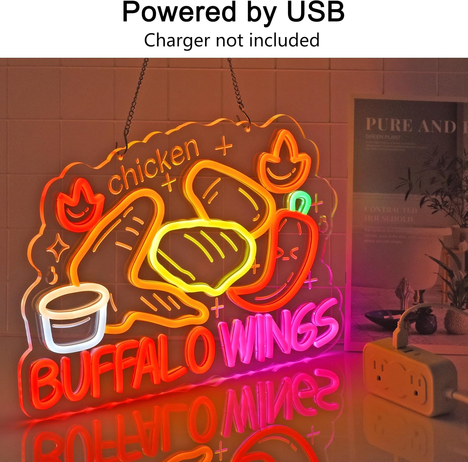ป้ายไฟนีออน LED ลายปีกกระทะวัว - Commercial Kitchen Walls บทวิจารณ์และราคา