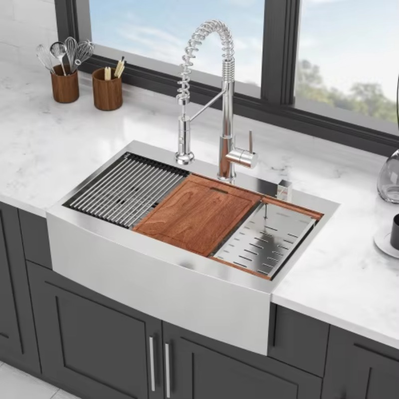 อ่างล้างจานครัวแบบฟาร์มเฮาส์ขน - Commercial Kitchen And บทวิจารณ์และราคา