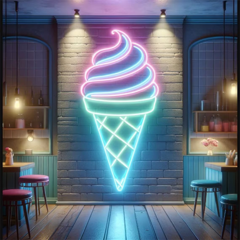 ไฟนีออน LED รูปไอศกรีม |   ของ - Commercial Kitchen Walls บทวิจารณ์และราคา