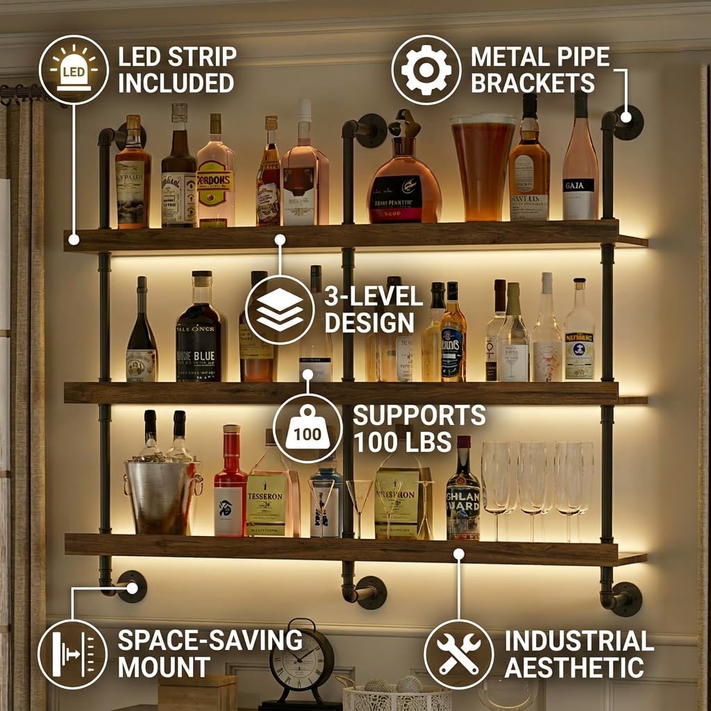 ชั้นวางไวน์ติดผนังพร้อมไฟ LED  - Commercial Kitchen Lighting บทวิจารณ์และราคา