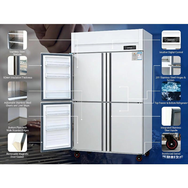 ตู้แช่แข็งสแตนเลสแบบตั้งตรงสอง - Commercial Kitchen And บทวิจารณ์และราคา