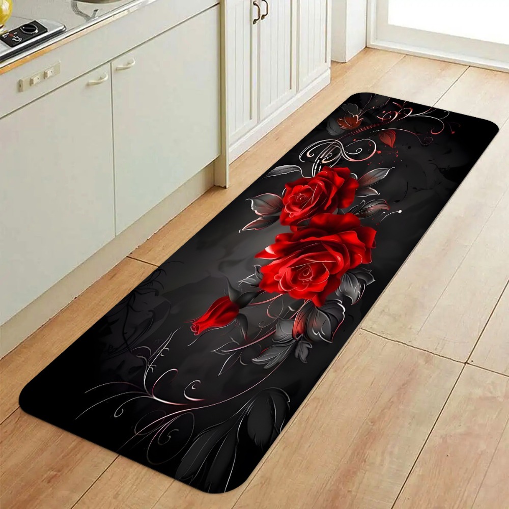 ชุดพรมครัวพื้นหลังสีดำลายดอกกุ - Commercial Kitchen Background บทวิจารณ์และราคา